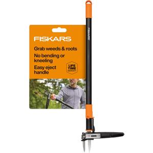 Fiskars 3-Claw Stand Up Weed Puller Tool, Gardening Weeder, Hand Weeding Tool with 39" Long Ergonomic Handle with Easy-Eject Mechanism