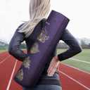Gonex Yoga Mat Bag, Yoga Mat Carrier Full-Zip Exercise Yoga Mat Carry Bag for Women Men with 2 Multi-Functional Storage Cargo Pockets Extra Wide Adjustable Shoulder Strap (Purple Paisley)