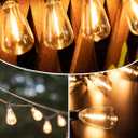 ST38 LED Solar Replacement Bulbs,1W Equal to 5W,DC 3V Plastic E12 Screw Base Shatterproof & Waterproof Globe Bulbs Light for Outdoor String Lights,Patio Cafe Bistro Decor, 2700K Warm White, 25 Pack