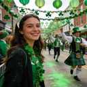 St. Patrick's Day Headband for Women, Lucky Shamrock Hair Accessory with Rhinestones, Green Crystal Knotted Hairband for Irish Holiday, Parade & Party