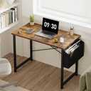 DUMOS 40" Small Computer Desk Home Office Desk, Gaming Desks, Brown