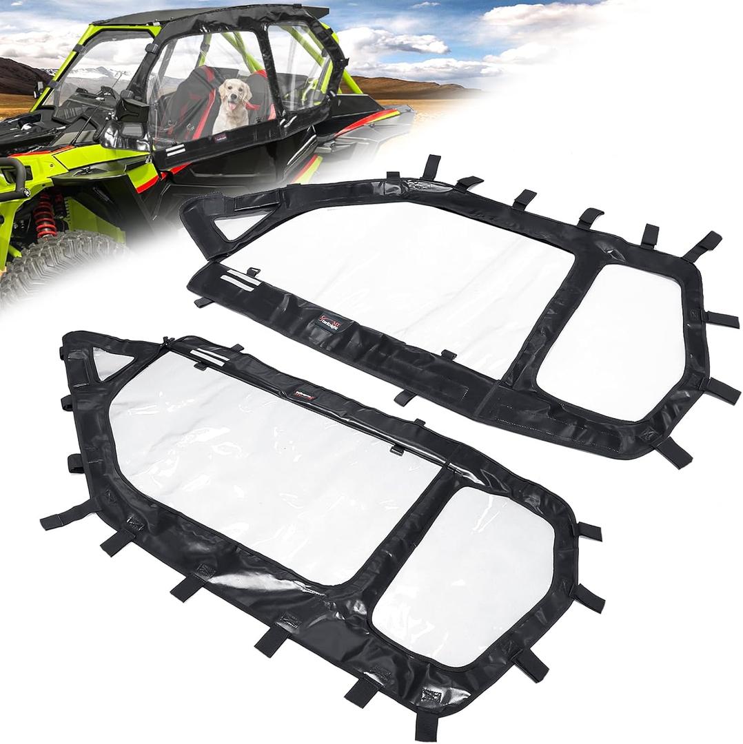 StarknightMT RZR 1000 XP Cab Enclosure Upper Doors, RZR 2 Seat Soft Side Windows With Zipper Vent Compatible With Polaris 2014-2023 RZR 1000 XP/TURBO RZR 1000 XP Accessories