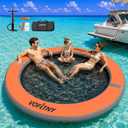 VOFiTNY Inflatable Water Hammock, Heavy Duty River Floats Lake Raft for Adults, Round Floating Ring Lounger Float Island Platform Pad Mat for Lake Pool Beach Ocean