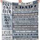Noxkioy Dad Gifts from Daughter/Son Blanket 60"x50", Daddy Birthday Gift, for Dad, Birthday Present for Father, Soft Flannel Throw Blanket for Fathers Day, Grey