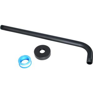 NearMoon Shower Arm, Extra Extension Arm with Flange, Stainless Steel Wall-Mounted Showerhead Extender Pipe (15 Inch, Matte Black)