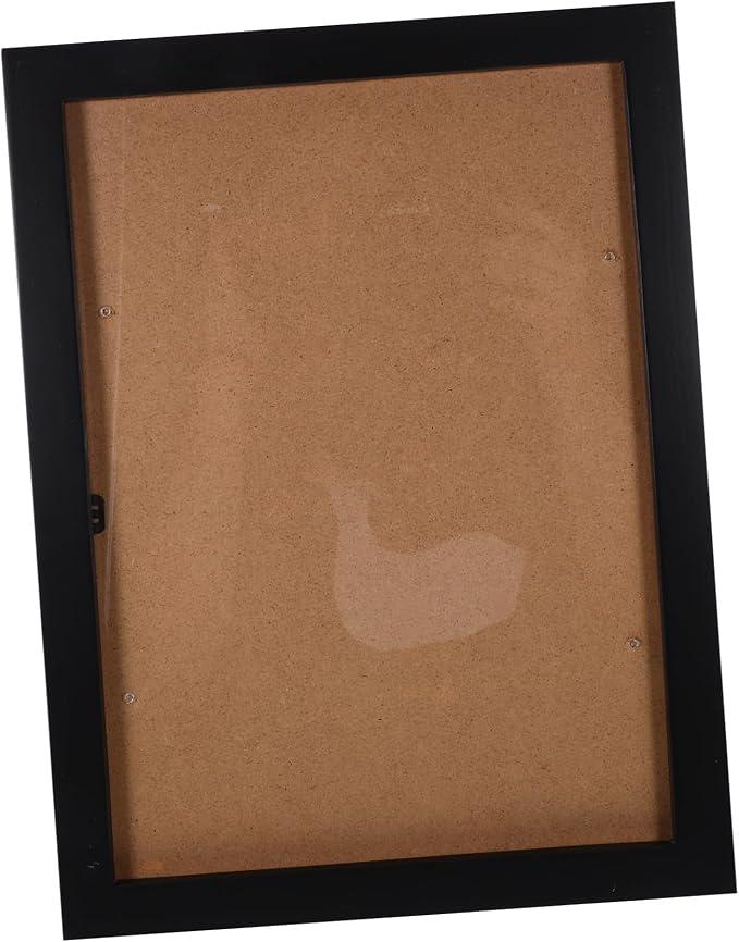 12"x9" Minimalist Wooden Picture Frame Wall and Tabletop Display for Home Decor Photo Frame Decoration Black
