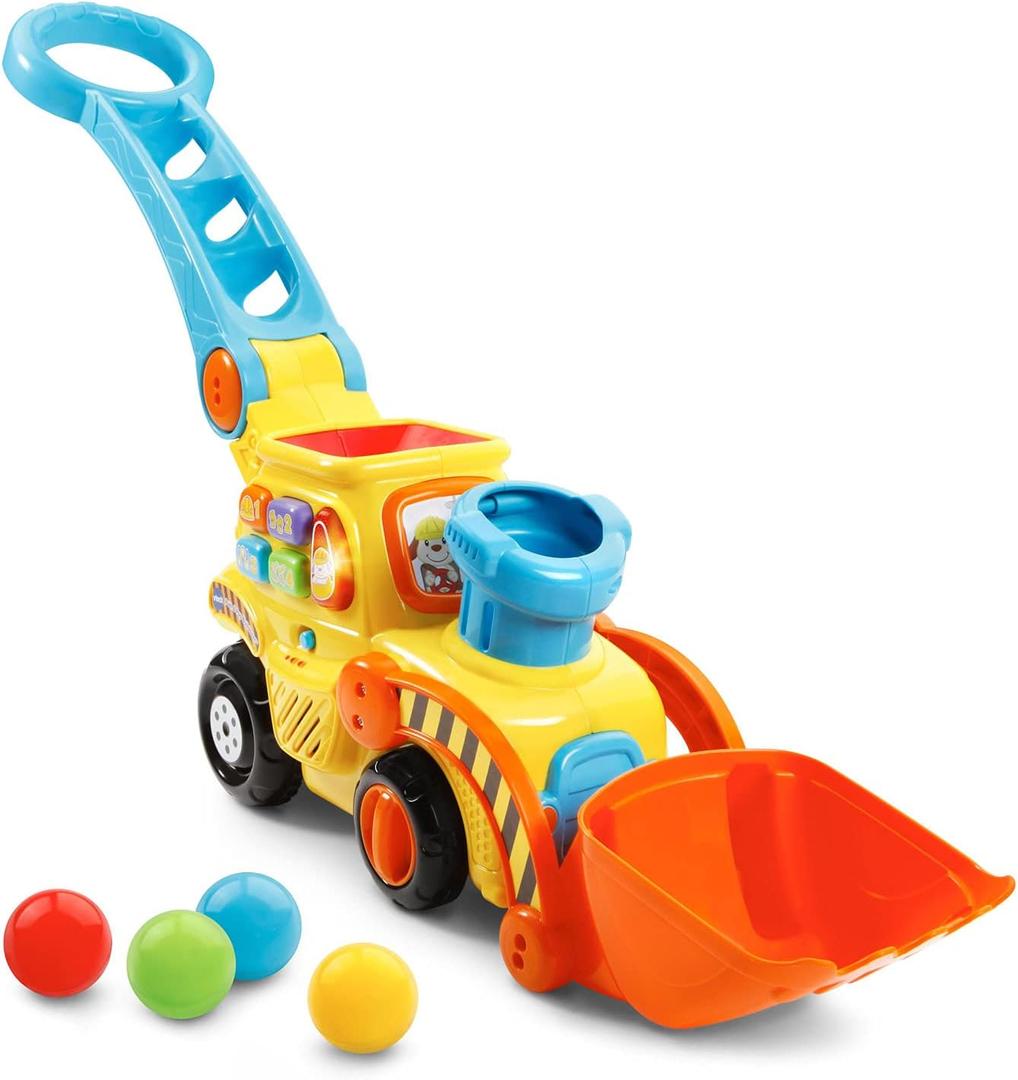 VTech Pop-a-Balls Push and Pop Bulldozer, Yellow