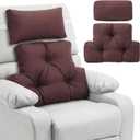 Novabright 2 Pcs Recliner Headrest Back Pillows for Back Support Pillow for Couch with Adjustable Recliners Pillow for Headrest for Chairs Sofa Couch and Bed(Brown)