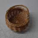 Small Gift Wicker Picnic Basket with Handle,Willow Flower Girl Basket for WeddingsGarden and Home Decor -Wicker Storage Basket-Natural