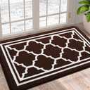 Buganda Indoor Door Mat, Dirt-Resistant and Absorbent Doormat, Anti-Slip, Low Profile Floor Mats for Inside Entryway, Front, and Back Door Entrance (36x24 Inches, Dark Brown)