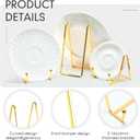 Kenning 12 Pieces Gold Plate Holder Easel Display Stand Metal Book Display Stand Tabletop Picture Frame Holder Photo Square Iron Easel Decorative for Kitchen Office Room Tabletop(3 Sizes)