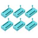 MECCANIXITY 6Pcs Universal IC Test ZIF Socket 24 Pin 2.54mm Pitch DIP Integrate Socket for Microcontroller, Chip, Breadboard