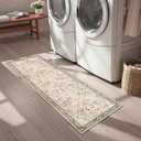 Morebes Boho Living Room Rug 8x10, Washable Kids Playroom Area Rug Non Slip, Soft Large Botanical Flower Indoor Floor Throw Carpet for Bedroom Nursery Dining Room, Dark Green