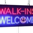 Walk-ins Welcome Sign, 24"x12", 60x30cm, TOPKING, LED, Neon, Florescent, Signage, Signboard, Display, Billboard, Screen, Grand Opening, Gift