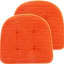 Memory Foam Chair Cushion, U-Shape 17" x 15" Tufted Non-Slip Back Seat Cushion for Dinning Room, Office, Kitchen, 2 Counts, Orange