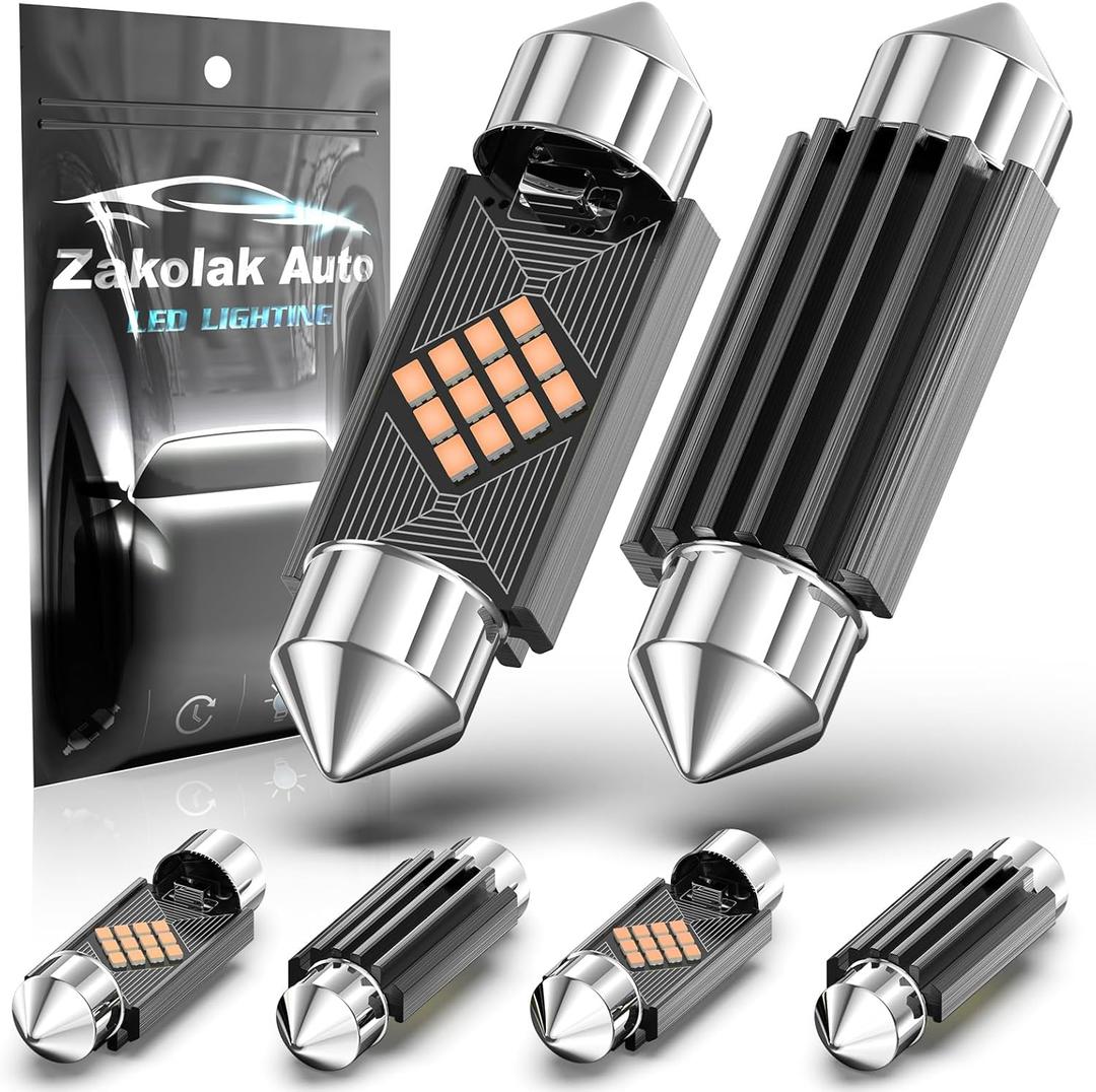 5 x 6pcs 578 211-2 212-2 LED Dome Light Bulbs, Extremely Bright 41mm 42mm 569 6411 1.61inch Led Interior Car Festoon Bulb, Upgraded 400LM Dome Map Door Lights LED Blub for Cars (Purple)