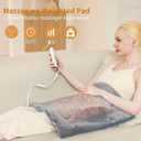 Heating Pad for Back Pain Relief,Massaging Weighted Heating Pads for Neck, Shoulder,Cramp,Portable Heated Pad with 3 Heat Settings & 6 Massage,18 Relaxing Combinations,Auto Off,12"*24",Light Grey