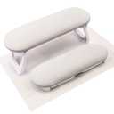 Subay Nail Arm Rest, Foldable PU Leather Nail Hand Rest for Acrylic Nails Cushion Hand Holder, Nail Hand Pillow Nail Art Accessories Tool for Nails Tech Manicure Pedicure Salon Home Use - Light Gray