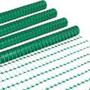 Landical 4 Roll Plastic Garden Fence 4 x 100 Ft Green Temporary Fencing Roll Outdoor Snow Fence Safety Construction Barrier Garden Netting for Patio Yard Plant Pet
