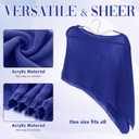 Women Sheer Poncho Shrug Winter Sheer Blouse Top Acrylic Lightweight Poncho Bolero for Evening Dress (M)