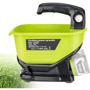 YEX-BUR Handheld Power Spreader for Ryobi 18V Battery, Portable Electric Spreader for Seed, Salt, Fertilizer, Feed, Year-Round Used, Covers Up to 8,000 sq. ft.(No Battery)