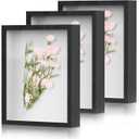 Shadow Box Frame 8x10 - 3 Pack Wood Deep Shadowbox with Glass Shadow Boxes Display Cases Suitable for Photos, Dried Flowers, Handicrafts Picture Frames for Wall (Black)