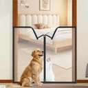 32" H x 38" W Dog Screen Mesh Gate Portable Puppy Safety Fence No Drilling Dog Gates Indoor Outdoor Pet Safety Guard Essentials for Stairs Doorways Deck Porch Hallways Patio