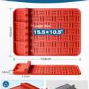 Silicone Griddle Tools Mat for Blackstone, Heat Resistant Spatula Mat, Grill BBQ Caddy Utensils Holder, Blackstone Griddle Accessories, Silicone Grill Mats for Outdoor GrillRed