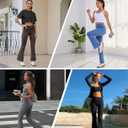 Pioneer Camp Women's Flare Yoga Pants Bootcut Flared Leggings with Pockets High Waist Tummy Control Bell Bottoms Gym Workout (Large, Black)