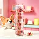 POWCAN 26 oz Insulated Water Bottle with 2-in-1 Straw and Spout Lid, Keep Cold 24H, Leak-Proof, Fits in Car Cup Holder, Stainless Steel Water Bottle for Dog Lovers, Puppy Theme, Gift (Pawfect Day)