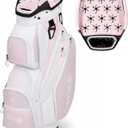 Tivor 15 Way Golf Cart Bag Silent T-Lock,Dividers,Camo Pink Black