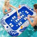 56IN Oversize Floating Card Game Table for Pool with Waterproof Cards - Inflatable Floating Card Table for Adults, Snack Drink Tray with Cup Holders, Hot Tub Lake Summer Beach Fun Accessories