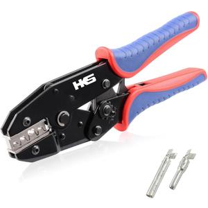 HKS Crimping Tool for Solar PV Cable Connectors - Ratcheting Wire Crimpers - AWG 14-8 (2.5-10mm) - Ratchet Terminal Crimper - Electrical Crimping Tool