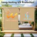 Artpuch Outdoor Roller Shade 7' W x 8' H, Sesame Exterior Cordless Patio Shades Roll Up Blinds with Spliced Pole Design, (2 Poles, One-Piece Fabric), 84"W x 96"H