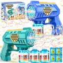 Zerhunt Automatic Bubble Gun Bubble Toys: 2-Pack Bubble Blaster Guns with Rich Bubbles for Outdoor Wedding Party Fun - Great Summer Toy for Toddlers Kids 4-8 - Ideal Gift for Birthday & Easter (Green)