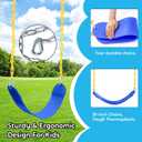 TURFEE 2 Pack Swing for Outdoor Swing Set, Swing Seat Replacement Kit with 66" Heavy Duty Chains, 4 Snap Hook for Kids Outdoor Play Playground, Trees, Playground (Blue)