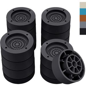 ANNKUT Furniture Risers 3 inchRound Bed Risers Heavy DutyElevation in Heights 1, 2 or 3 Inch for Chair Table and Desk Legs LiftingAdjustable Bed Lifts Risers(Pack of 4 Riser,Black)