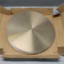 Emmy 21 in H Round Gold & White Stainless Steel/Glass/Marble Base Drink Table, Side Table, Accent Table, Entryway Table