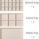 Frebeauty Acrylic Jewelry Organizer Earring Organizer Box with 5 Drawers Earring Holder Organizer with Velvet Trays Clear Jewelry Box for Women Earring Display for Rings Studs(Beige)