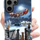 Case for Samsung Galaxy S25 Ultra,Christmas Santa Sleigh Case Glossy Slim Silicone Shockproof Cover for Girls Women