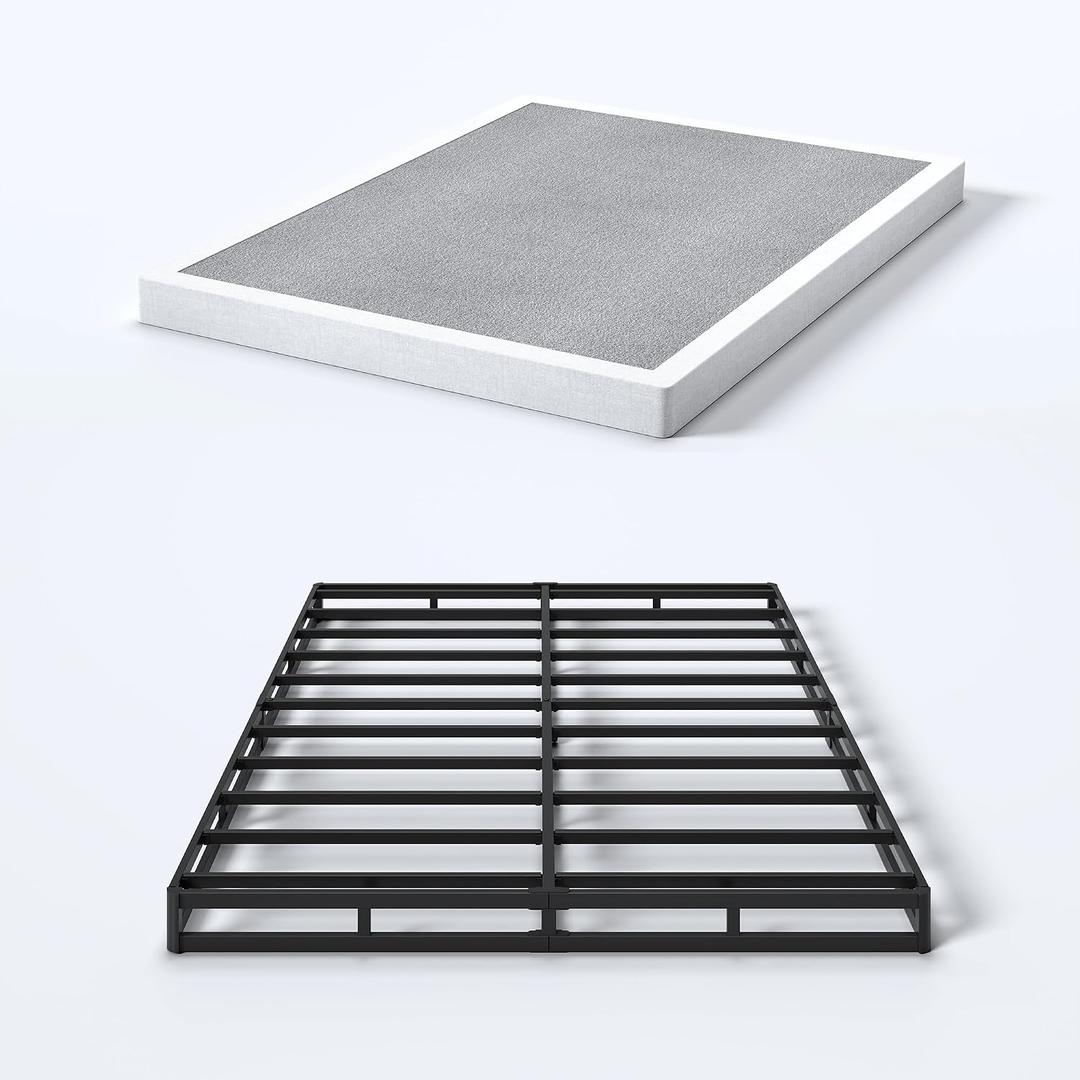 YORMDMO 4 Inch King Box Springs, Low Profile Box Spring Only for King Bed, Heavy Duty Metal Mattress Foundation with Fabric Cover, Easy Assembly, Noise-Free