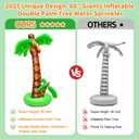 2 Pack Inflatable Palm Trees with Exclusive Two Trunks, 5.5Ft Blow Up Palm Tree Luau Hawaiian Tropical Theme Birthday Indoor Party Decoration, Outdoor Summer Beach Pool Party Supplies Photo Prop Decor