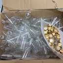 100 Pcs Mini Liquor Bottles, 1.7oz Shot Bottle with Caps 50ml Plastic Spirit Bottles, 4 Liquid Funnels, Kraft Tags, Brush and String, for Wedding, Baby Banquet, PartyGold Cap
