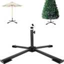 Heavy Duty Foldable Portable Beach Umbrella Stand - Portable Beach Umbrella Base Holder, Adjustable for Courtyard, Garden, Grass, Pool & Outdoor Use