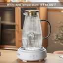 2 PACK Glass Pitcher with Lid and Spout,68 oz/2 Liter Vertical Stripes Water Pitcher for Fridge, Clear Borosilicate Glass Water Carafe for Cold Brew, Coffee, Lemonade, Sun Tea,Heat Resistant (2L- New Design)