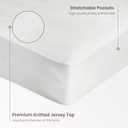 Bioweaves Organic Cotton Jersey Waterproof Mattress Protector Queen | 60" x 80" | GOTS Certified Mattress Cover with Jersey Cotton Skirt, Breathable & Noiseless Top Layer, 17 Inch Deep Pocket, White