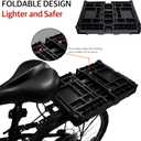 Bike Basket Rear Folding Large Capacity Bicycle Storage Basket with Waterproof Cover, Collapsible Bike Milk Crate for Shopping, Outings, and Pet Transport, Great for E-Bikes, Black