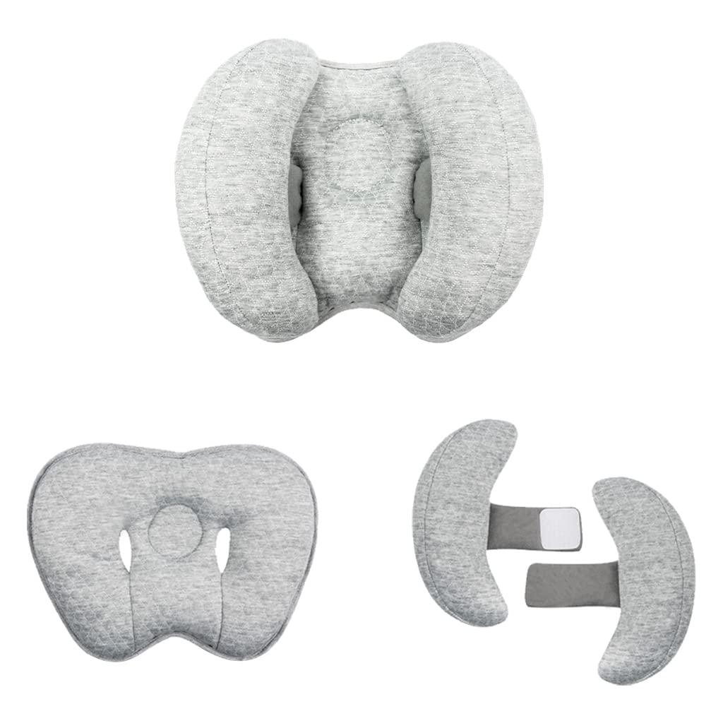 Baby 2 in 1 Travel Cushion, Banana Shape Baby Neck Head Support Travel Pillow Stroller Insert Cushion for Kids, Toddler, Gray (Grey)