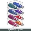 mDesign Plastic Stackable 2 Bottle Storage Holder Rack Organizer for Home, Kitchen Countertop, Cabinet, and Pantry - Holds Water Bottles, Perfect for Tumbler Cup - 4 Pack - Clear