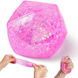Squishy Stress Cube Stress Balls for Adults, Sugar Ball Squishy Toys for Kids, Squishy Sensory Fidget Toys for Anxiety Relief, Squishy Ball, Slow Rising Ice Cube Stress Balls, ADHD, Autism (Pink)